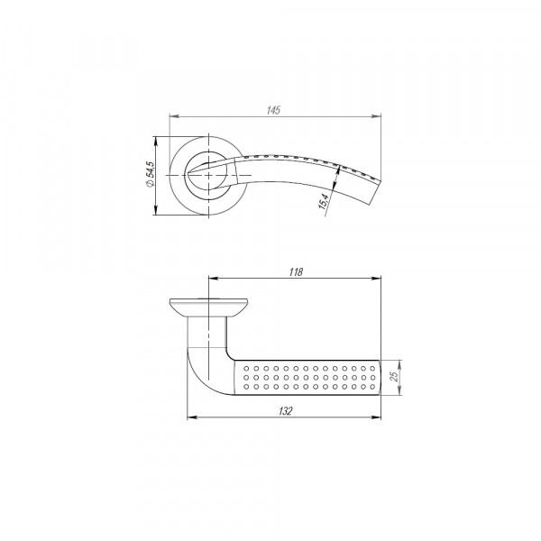 Ручка Punto (Пунто) раздельная R.TL54.LOGICA (LOGICA TL) 130mm SN/CP-3 матовый никель/хром