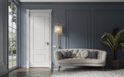 +Межкомнатная дверь "Ирина" (400, 2000, ДГ, Эмаль, RAL 9001)