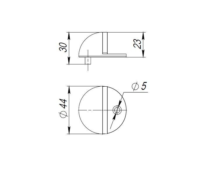 Упор Punto (Пунто) дверной напольный DFIX/F50 (DS PF-50) BL-24 черный
