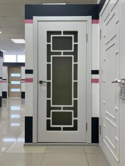 +Межкомнатная дверь "Квинта" (900, 2000, ДО, Эмаль, RAL 9010)