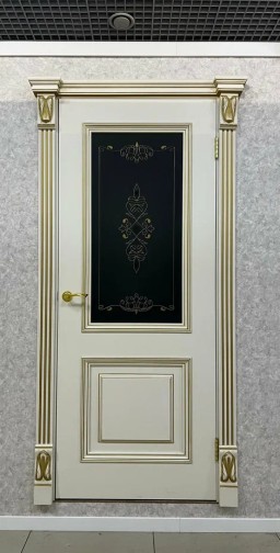 +Межкомнатная дверь "Тренто-2" (400, 2000, ДГ, Эмаль, RAL 9001)