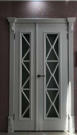 +Межкомнатная дверь "№17" (400, 2000, ДГ, Эмаль, RAL 9001)